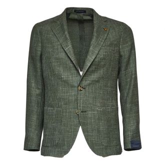 Sartoria Latorre Blazers, male, Green, Size: 2XL Single-breasted Blazer