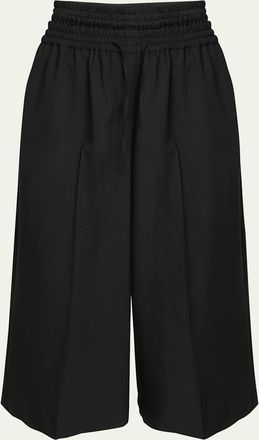 Loewe Cropped Double Waistband Wool Trousers