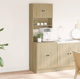 Berkfield Home Kitchen Cabinet Sonoma Oak 60x50x180 cm Engineered Wood in Tan | Size: 60 x 50 x 180 cm