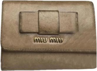 Miu Miu Pre-owned Leren Portemonnee - Dames - Vintage Accessoires - Bruin - ONE Size - Leer - Vintage