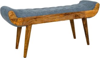 Wanderlust Deco Wanderlust Deco - Banco De Piel Azul 125x51x38