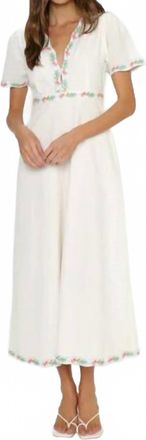 Show me your Mumu Thea Midi Dress In Wild Meadow Embroidery