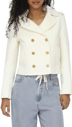 Belle & Bloom Back In Time Wool Blend Military Peacoat in Cream at Nordstrom Rack, Size X-Small