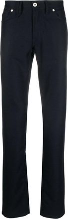 Brioni mid-rise straight-leg jeans - men - Cotton/Calf Leather/Virgin Wool - 31 - Blue