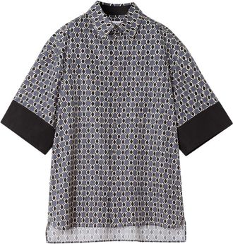 Lanvin Geometric Print Short-Sleeved Shirt with Cuff Detail