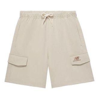 New Balance Logo Sport Cotton Shorts Beige Brown 5VD24043-LBE