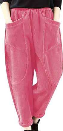 Generic Thick Corduroy Lounge Pants, Corduroy Trousers For Women, Solid Color Bootcut Trousers, Comfortable Warm Long Trouser With Pockets Fashion Versatile W
