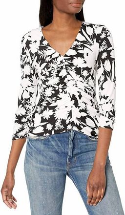 Bailey 44 Fiona Quarter Sleeve Top In Creme Fraiche Multi