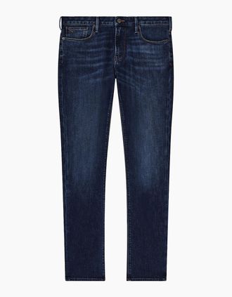 Emporio Armani Mens Washed 5 Pocket Jeans Navy - Black - Size: 32/34