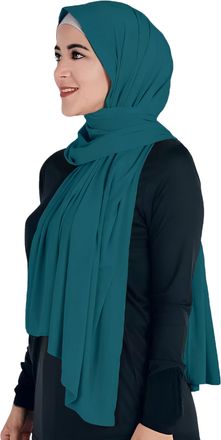 Lina & Lily Non-see-through Premium Jersey Modal Hijab Head Scarf Shawl Wrap for Muslim Women (Dark Teal)
