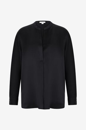 Vince Lang&auml;rmelige Bluse aus Seidensatin