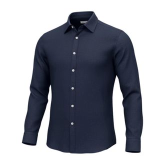 Sonrisa Leinenhemd - Heren - Casual Overhemden - Blauw - L - Linnen - Overhemden