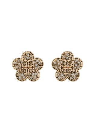 Tory Burch Kira Floral Pav&eacute; 18kt Gold-plated Stud Earrings - One Size