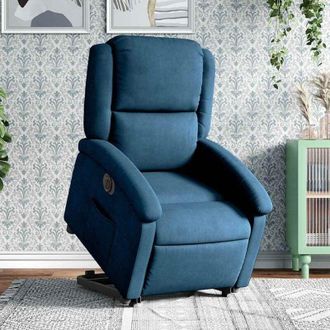 vidaXL Vidaxl - Poltrona Alzapersona Reclinabile Elettrica Blu in Velluto