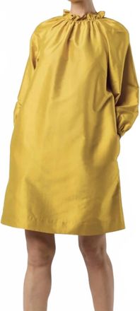 Ann Mashburn Harper Dress In Mustard Silk Shantung