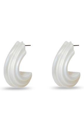 Lele Sadoughi Curved Canyon Hoop Earrings in Ivory at Nordstrom