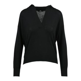 Alpha Studio Truien & Vesten, Dames, Zwart, XS, Wol, Polo in maglia