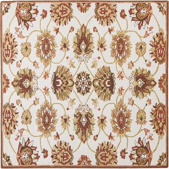 Beliani Beliani - Alfombra De Lana Beige Claro/marr&oacute;n/verde Oliva 200 X 200 Cm Pelo Largo Ezine