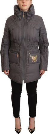 Roccobarocco Quilted Long Sleeves Logo Patch Full Zip Womens Jacket