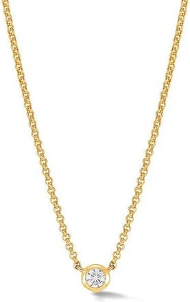 Dower & Hall White Sapphire Round Dewdrop Pendant in Yellow Gold Vermeil at Nordstrom, Size 18