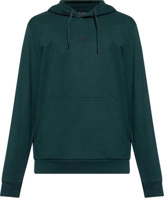 Emporio Armani logo-detail hoodie - Green
