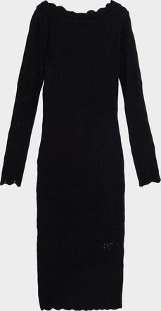 La Petite Robe Di Chiara Boni Biamka Long Sleeve Scalloped Lace Dress