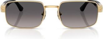 Persol 58mm Polarized Gradient Pillow Sunglasses in Gold /Polar Gradient Grey at Nordstrom