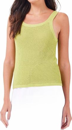 Nic+Zoe Mesh Stitch Tank In Grasshopper