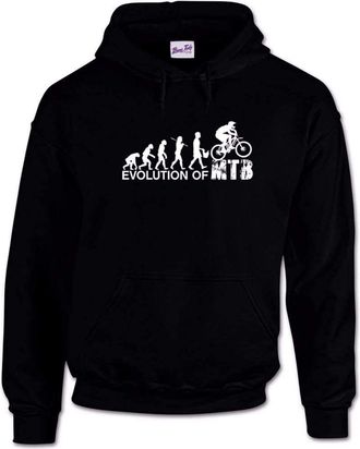 Bang Tidy Clothing The Evolution of Mountain Biking MTB Mens Hoodie-Black-XXL