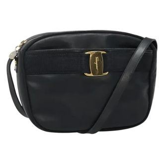 Ferragamo Tweedehands leren schoudertassen - Dames - Pre-owned - Zwart - Maat: ONE Size Leer