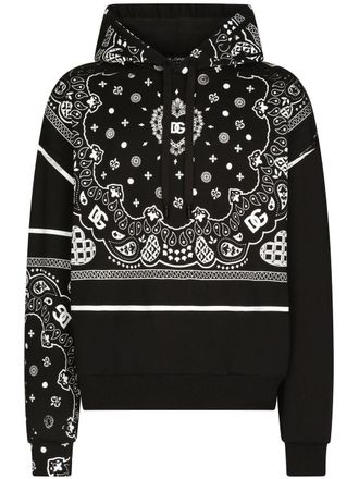 Dolce & Gabbana bandana-print hoodie - men - Cotton - S - Black
