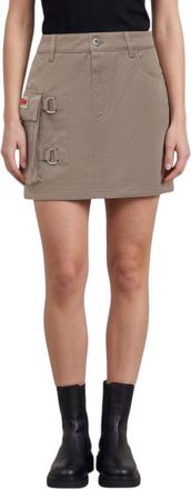 Off-white Beige Above Knee Skirt