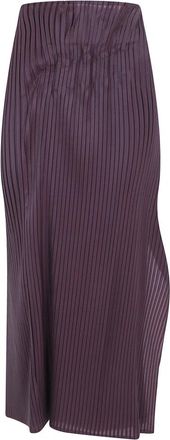 Issey Miyake Rokken, Dames, Paars, M, Pliss&eacute; op Pliss&eacute; Lange Rok