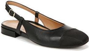 Vionic Petaluma Slingback Flat in Black Leather at Nordstrom Rack, Size 5