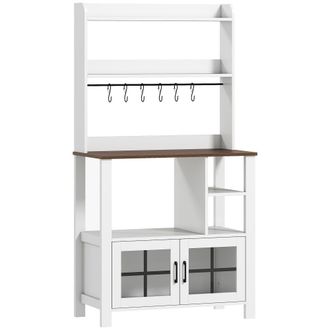 HOMCOM Alacena de cocina 80x40x152 cm blanco