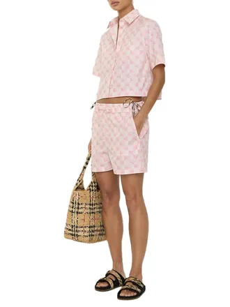 Burberry EKD Checkerboard Bermuda Shorts - Pink
