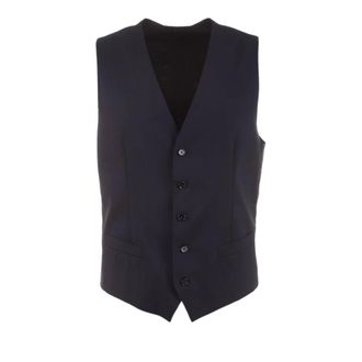 Dolce & Gabbana Suit Vests, male, Blue, Size: XL Waistcoat