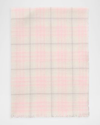 Burberry Wide Sequined Check Wool Silk-Blend Scarf