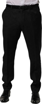 Dolce & Gabbana Wollen Skinny Dress Formele Broek - Heren - Nette broeken - Zwart - 2XL - Wol - Broeken