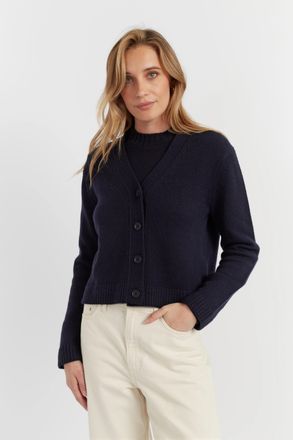 Chinti and Parker Navy Pure Cashmere Cardigan