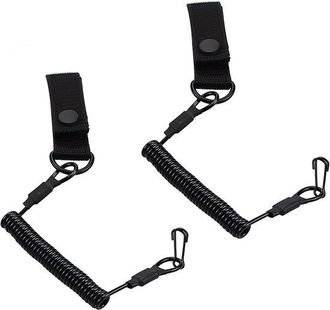 OEM Cuerda El&aacute;stica Segura Con Mosquet&oacute;n En Espiral Para Senderismo, Escalada Y Acampada - Juego De 2 Para Actividades Al Aire Libre