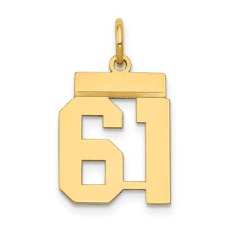 Diamond2Deal 14k Yellow Gold Small Polished Number Charm Pendant