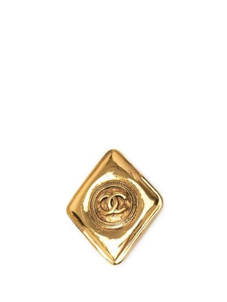 Chanel 1970-1980 Gold Plated Coco Mark Diamond Brooch costume brooch - women - Gold Plated - One Size