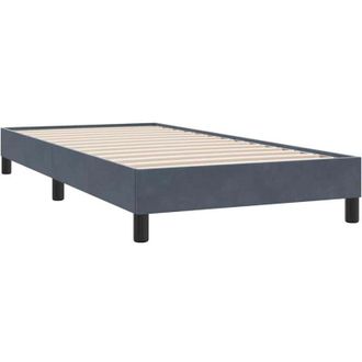vidaXL Cama Box Spring Sin Colch&oacute;n Terciopelo Gris Oscuro 90x210 Cm Vidaxl