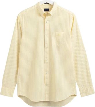 GANT Casual Overhemd - Heren - Casual Overhemden - Geel - M - Katoen - Overhemden