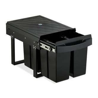 Relaxdays Relaxdays - Cubo De Basura Cocina, 4 Espacios, 4x 8 L, 34,6 X 34 X 51,8 Cm, Extra&iacute;ble, Papelera Reciclaje Fregadero, Negro