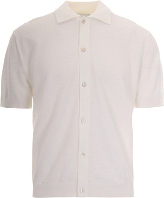 Paolo Pecora White Knit Polo Shirt