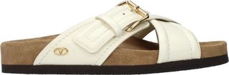Valentino Garavani Leren Slippers - Dames - Sandalen - Beige - 40 EU - Leer - Schoenen