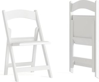 Flash Furniture Folding Chair - White Resin - 2 Pack 800LB Weight Capacity