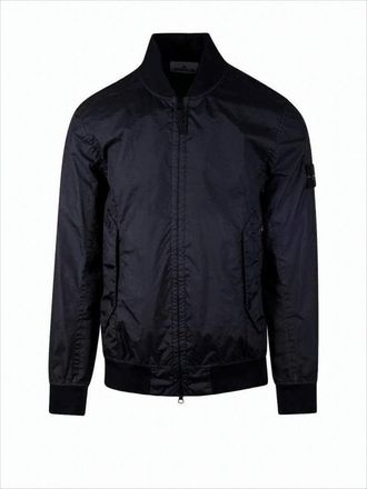 Stone Island Smooth-Finish Bomber Jacket With Ribbed Cuffs